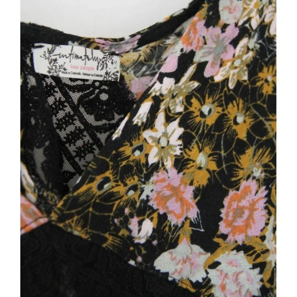 Free People Intimately Claire Printed Lace Maxi Slip Dress L - Picture 7 of 8
